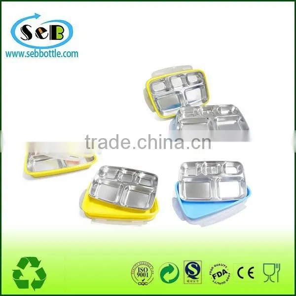 Stainlesss Steel Meal Preparation Container With 3 Sections Inside Container photo-5
