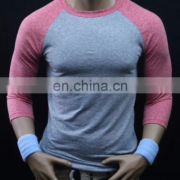 Men 3/4 Sleeve Baseball T Shirts Fitted Soft Raglan Casual Plain Slim Fit Tee-customise Tshirt-summer Wear Tshirt photo-3