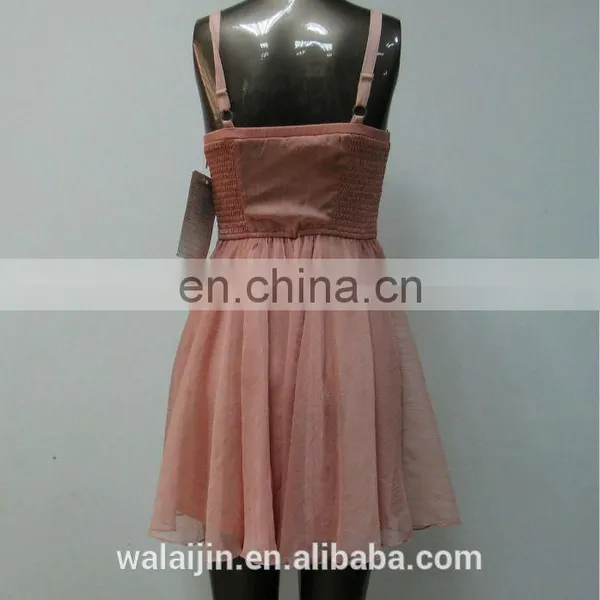 Light Pink Young Ladies Spaghetti Strap Short Dress photo-4