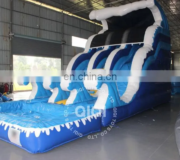 5m High Slide,inflables Juegos, Beach Waves Inflable Slide With Pool photo-5