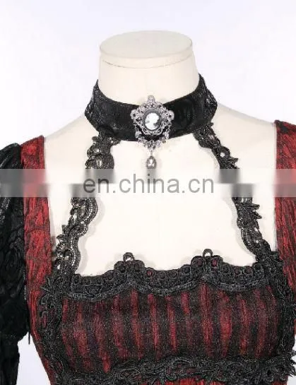 Gothic Princess Dress With Attached Laced Choker photo-3