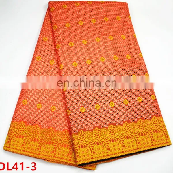 100% Cotton Fabric Purple Nigerian Dry Lace With Stones For Women photo-3