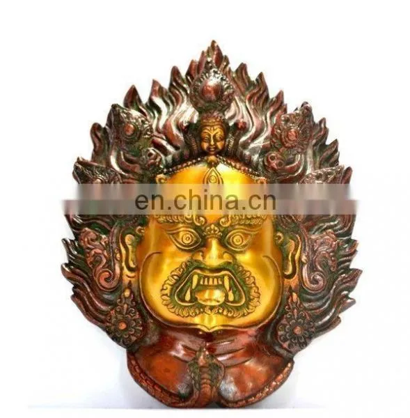 Statue Mahakala Buddha Tibet Buddhism Tibetan Vajrapani Old Wall Hanging Mask Home Vintage Art Ethnic Decorative Wholesale photo-2