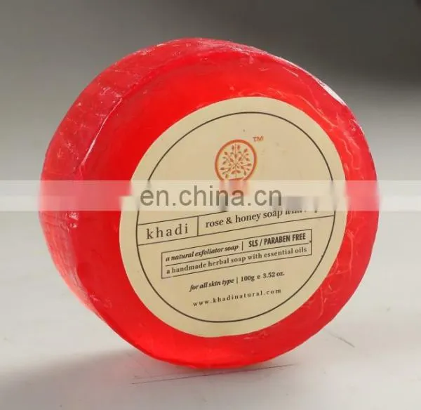 Khadi Natural Herbal Rose & Honey Soap With Loofah