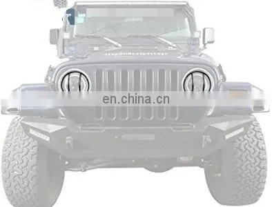 T089 Black Steel Headlight Guard Cover For Jeep Wrangler TJ 1997-2006 photo-5
