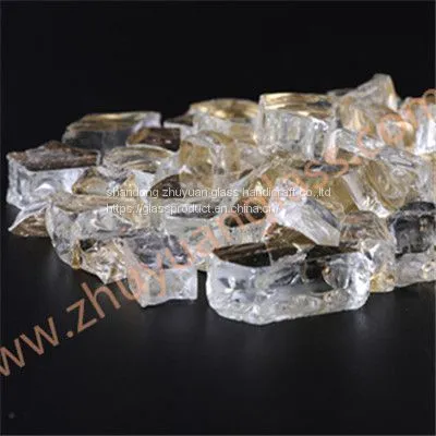 china wholesale 1/2'' 1/4'' 24 K golden fire pit fireplace tempered glass