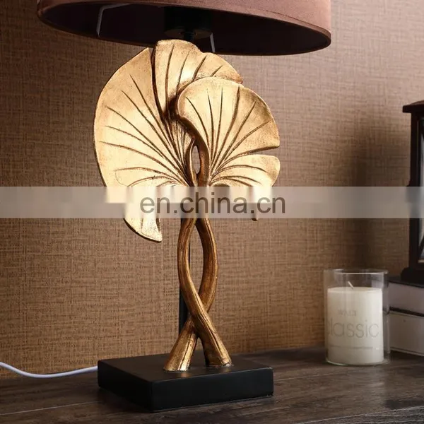 Top Sale Creative Design Ginkgo Leaf Shape Retro Nightstand Lights Gold for Home Decor photo-5