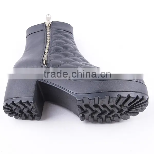 Wholesale Cowboy Indian Army Half Wellington Mid Heel Boots With Double Zippers photo-6