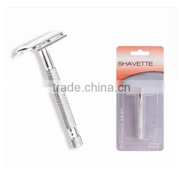 Blister Pack Double Edge Blade Metal Handle Safety Razor photo-3