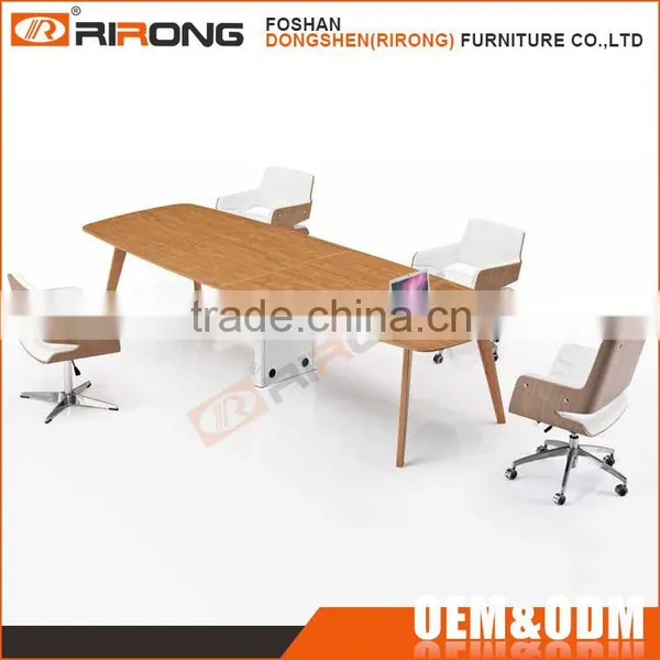High Quality AA Fireproof Wood Modern Long Oval Conference Table for 10 Person photo-2