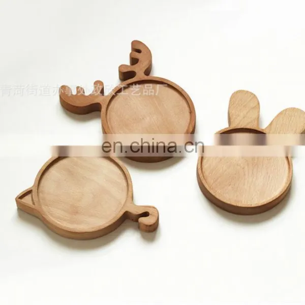 Creative Good Quality Bamboo Antler Shaped Serving Plate Tray Christmas Snack Food Elk Decorative Tray photo-4