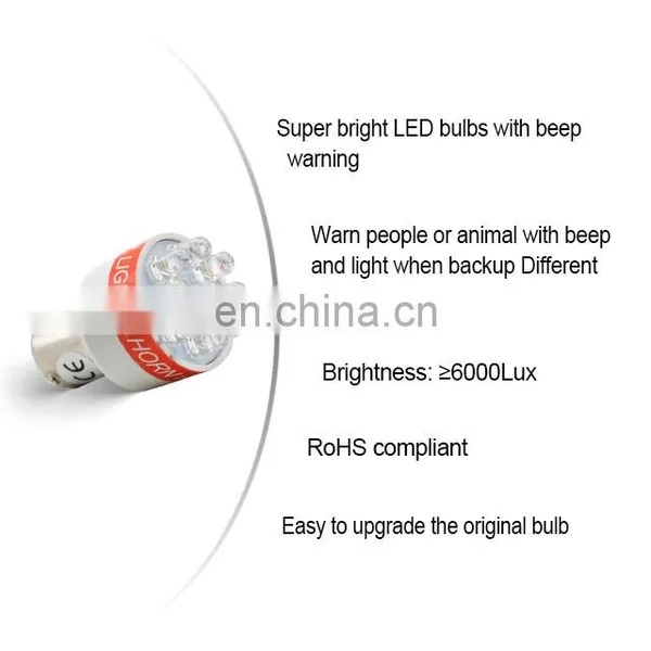 DC 12v / 24v 105dB Warming Sound Tail Light Car Backup Alarm Reverse Light Universal photo-2