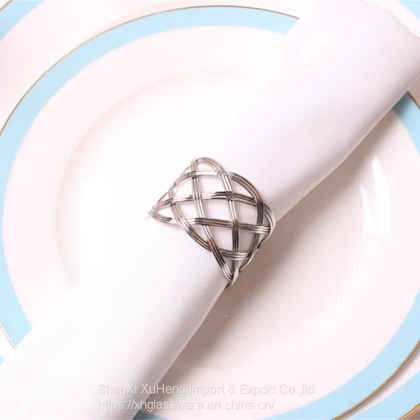 Cheap Wholesale Iron Napkin Buckle Simple Wrapped Wire Napkin Ring photo-5