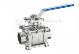 3 Piece Health Welding Ball Valve 3a With Platform