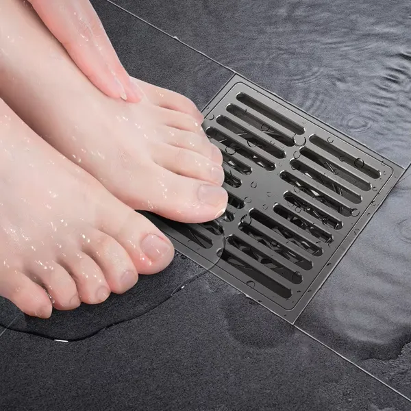 Large Displacement All Copper Modern Straight Row Odor-Proof Dry Wet Area Kitchen Anti-Return Shower Floor Drain for Hotels photo-3
