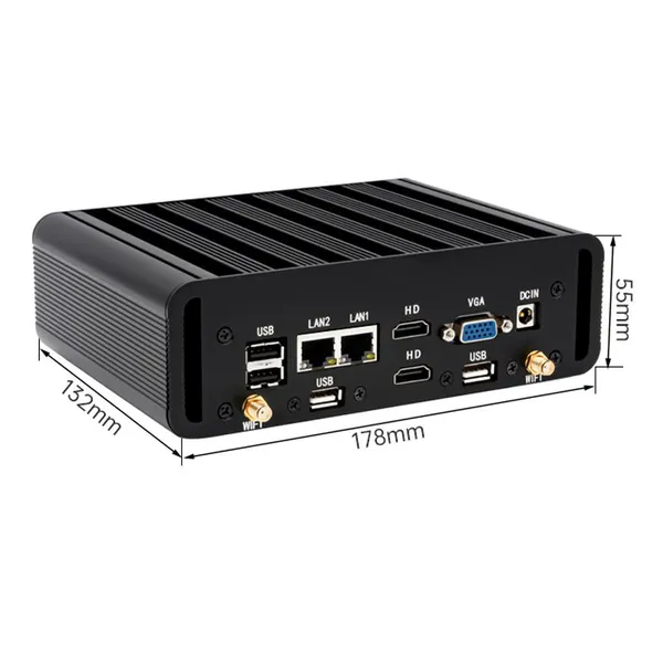 Cheapest Industrial PC Intel I5-7200U 16+256GB Wifi IP51 Industrial Fanless Mini PC With DC RJ45 LAN HDM-I VGA RS232 RS485 Port photo-3