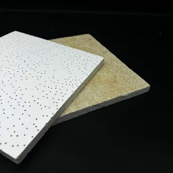 Tablero de fibra mineral de alta densidad, panel de techo absorbente de sonido para interiores comerciales
