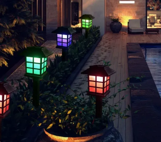 Outdoor solar lighting, Solar landscape lights, Courtyard decorative floor lights, Colorful garden streetlights, Garden decorative night lights
