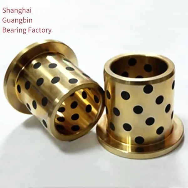 Graphite Copper Sleeve, Copper Bushing, Wear-resistant and Self-lubricating Jfb Solid Graphite-inlaid Oilless Flange Sliding Bearing, Copper-based Graphite Bearing