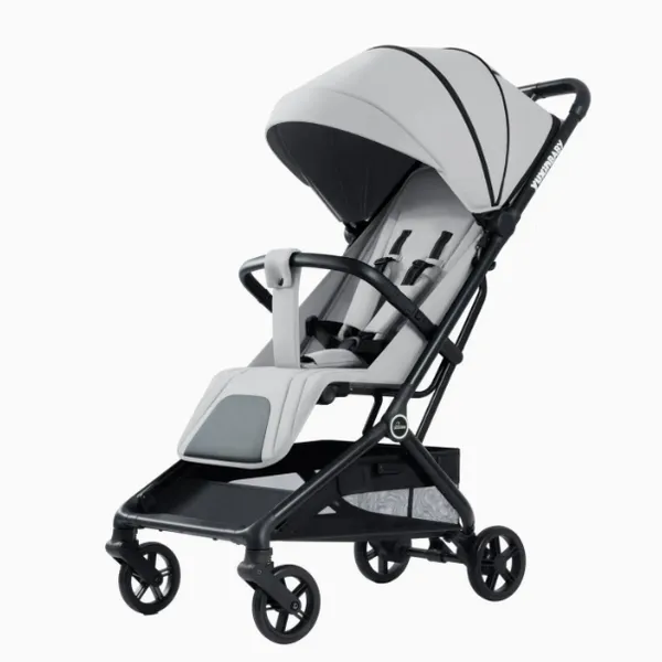 Baby Stroller Linen Fabric Ultra Lightweight One Hand Fold Travel Pushchair for Infant Toddler Fits Airplane Overhead Bin photo-5