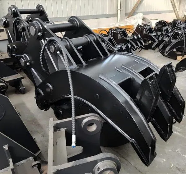 30 Ton Excavator Grapple Non Rotating 2+3 Interlocking Tines Scrap Demolition Log Handling Semi Gloss Black