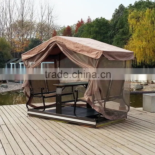 Simple Modern Sun Room Four-Bit Garden Wrought Iron Gazebo Dynamic Outdoor Gazebo Swing Quality Choice photo-6