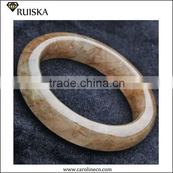 Caroline Fashion Designs Gold Rutilated Quartz Bangle photo-4