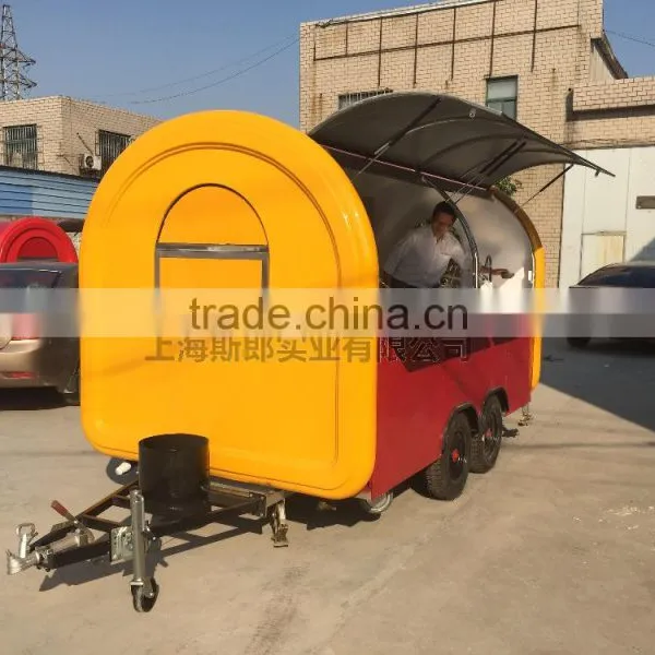 Biaxial Food Cart Trailer Mobile Food Truck Hot Dog Ice Cream Traction Kart Mechanical Brake Config photo-5