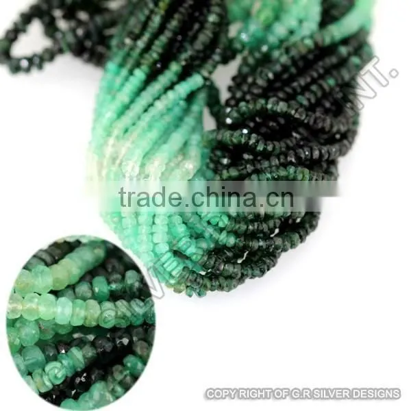 Emerald Bead, Emerald gemstones, rondelle facited beads, natural emerald