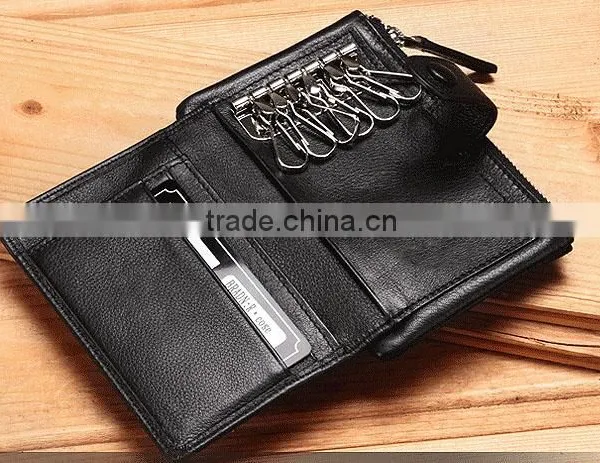 Factory Wholesale Genuine Leather Key Holder Card Wallet photo-4