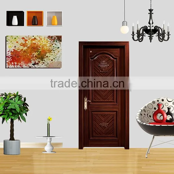 Wholesale Ebony Veneer Laminated Solid Wood Restaurant Entrance Doors photo-2