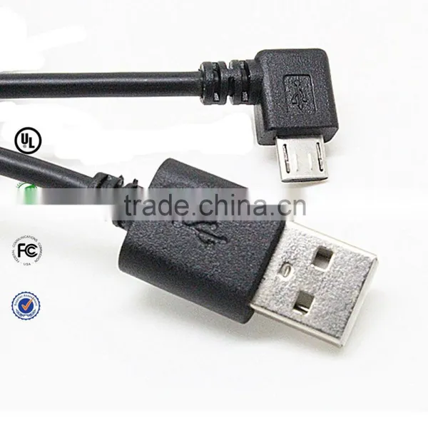 Right Angle 90 Degree Micro Usb Cable for Molible Phone Laptop Charging