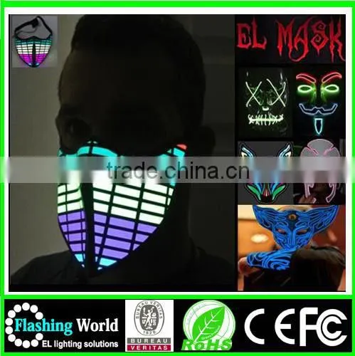 China Factory OEM High Quality China Wholesale Washable Luminous Flashing Ghost Rider Party Mask photo-3