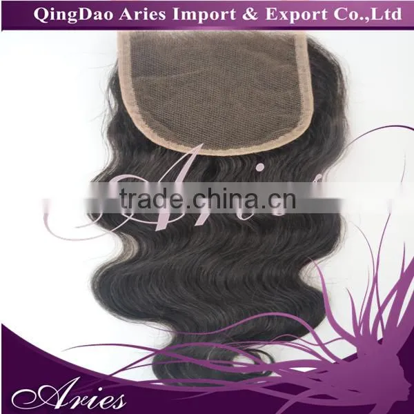 6a Brazilian Lace Closure Bleached Knots Body Wave Free&middle&3 Lace Top Closure Natural Black Color Lace Closure photo-5
