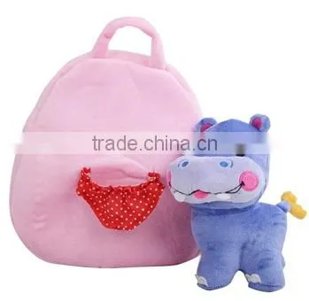 Cute Animal Shape Plush Bag/stuffed Hippo Plush Bag/animal Shape Kids Bag photo-2