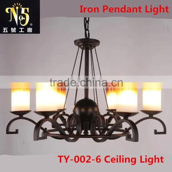 2016 Hot Sale Flower Patterned Glass Chandelier Iron Light for Dining Room for Home or Coffee House photo-5