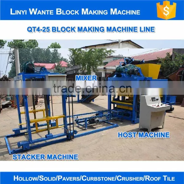 China Wante Brand Block Machinery QT4-25 Cement Bricks Molding Machine Cement And Concrete Block Making Machine Quality Choice photo-3