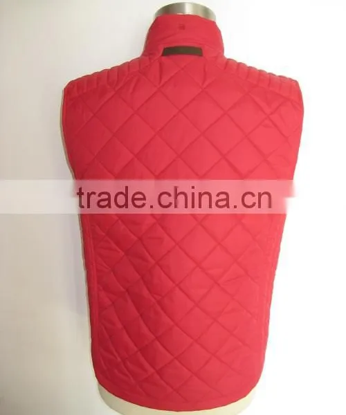 Men's Quilted Vest 2016 New Design Red Color photo-2