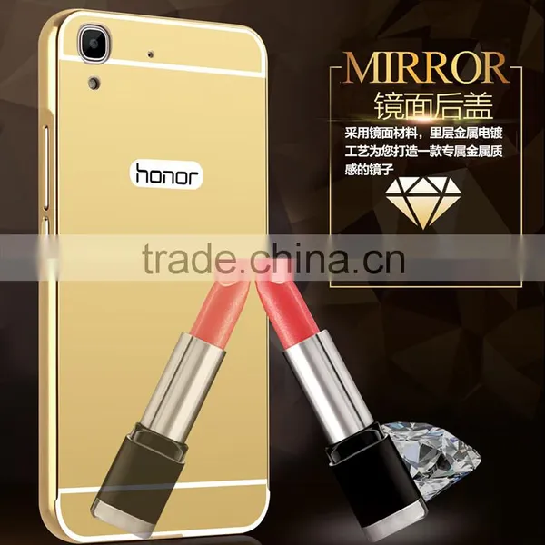 High Quality Luxury Mirror Cover Metal Aluminum Bumper Phone Case For Huawei Honor 4A photo-5