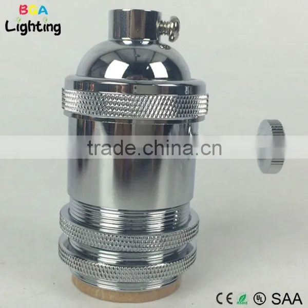 E26 Brass Vintage Iron Light Socket With Switch for DIY Pendant Light photo-6