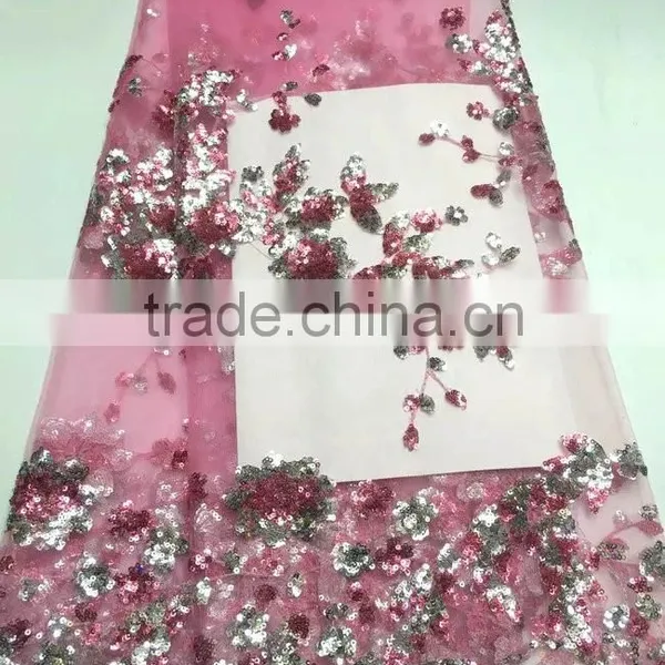 CL60071 New Arriva Fast Delivery Tulle Emboridery Lace With Sequins ,wholesale French Lace Fabric for Ladies photo-4