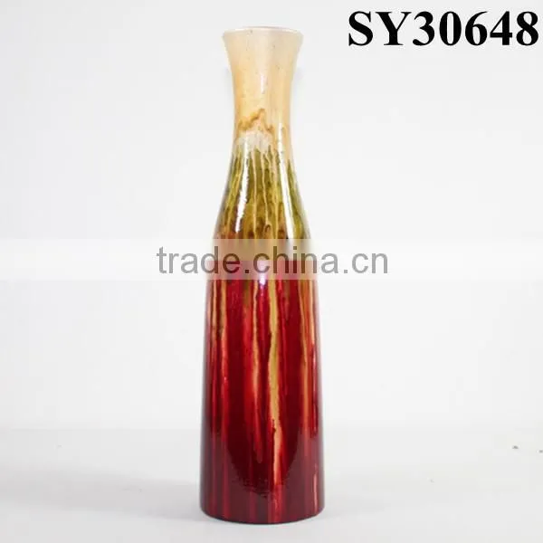 Glazed Vase for Sale Orange Big China Ceramic Vase photo-5
