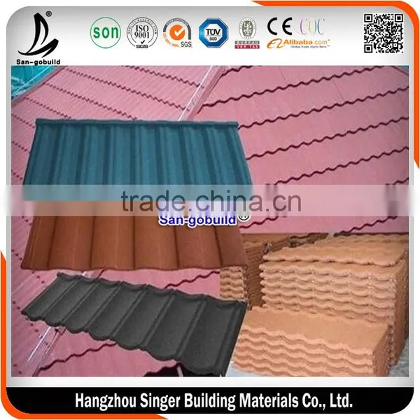 Black Color Classical Modern Stone Coated Metal Roofing Tile With Aluminum Zinc Sheet photo-4