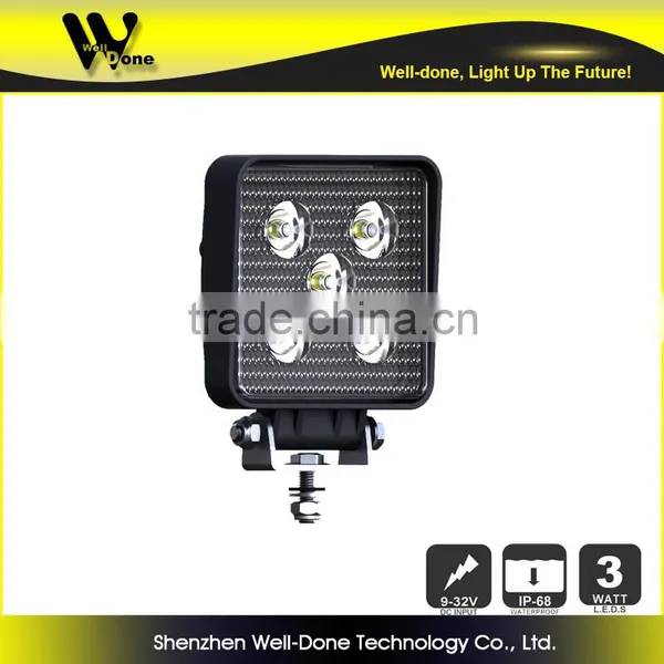 Factory Direct Offer Auto LED Lamp 4.25inch Super Bright IP68 Square15W 4x4 Offroad LED Driving Light photo-2
