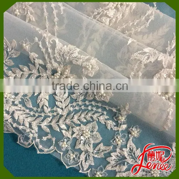 Classical Design Dress Choice Multicolor Sequined Beads Embroidery Fabric photo-2