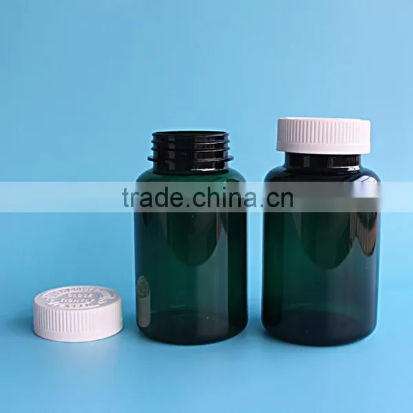 Green Botson Round PET Plastic Pharmaceutical Pill Capsule Bottle With Child-proof Cap photo-2