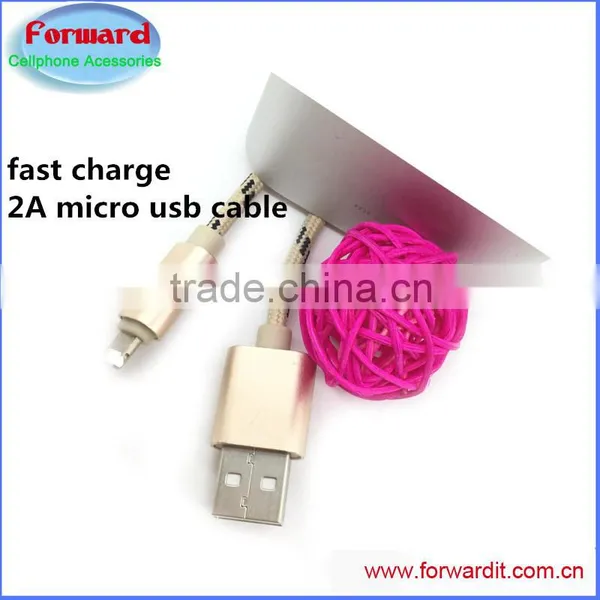 Newest Hot Selling Usb2.0 Aluminum Braided Rapid Charge Micro v8 Cable ,quick Fast Charge Usb v8 Cable photo-2