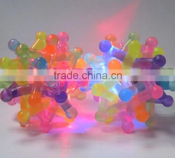 LED Flashing Transparent Ball Stress Ball With Light