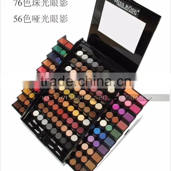 Miss Rose Pro Miss Rose 76 Glitter and 56 Matte Color Hard Case Cheap Eyeshadow Palette photo-5