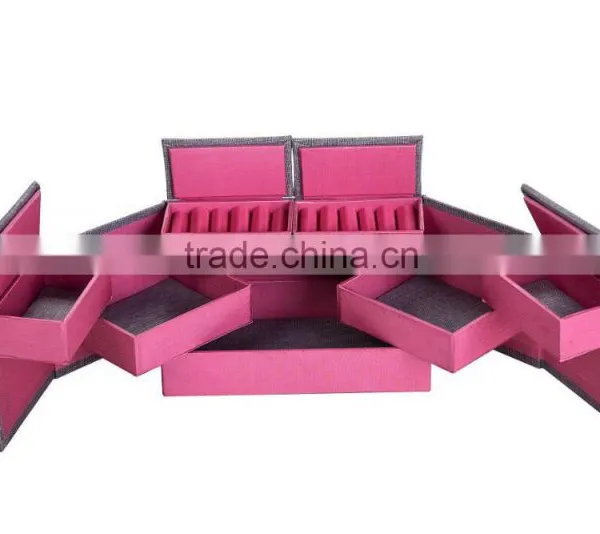 Multifunctional Three Layers Jewelry Box for Rings, Earrings, Necklace, Bracelet, Etc. photo-6